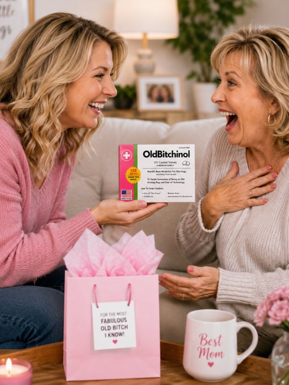 Funny Gag Gift for Her, OLDBITCHINOL Joke Pills Novelty Prank